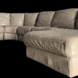 Tan Leather Sectional