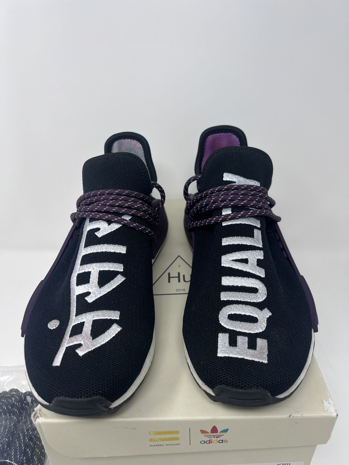 Adidas Pharrell x NMD Human Race Trail Equality 2018 Black AC7033 Size 8
