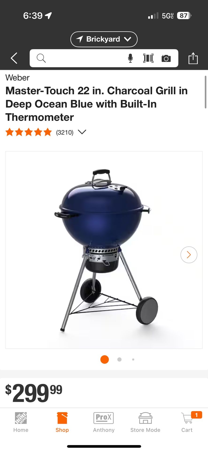 Weber Master touch 22inch Kettle Charcoal Grill