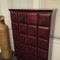 Vintage Apothecary Mahogany 20 Drawer Cabinet