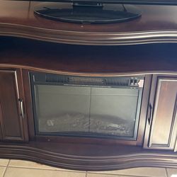 Fireplace tv stand