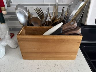 Wooden Silverware Organizer For Counter 