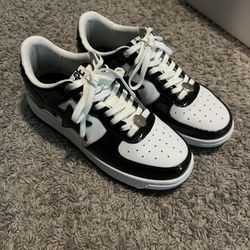 Black and white Bapesta 