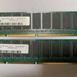 Micron MT9LSDT872AG-10EC7  128MB (2x64MB) PC100-222-620 ECC SDRAM 168-Pin Memory -Tested Working