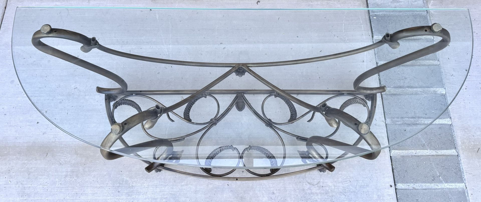 Elegant Glass Top Console Side Table