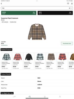 Supreme Plaid Crewneck