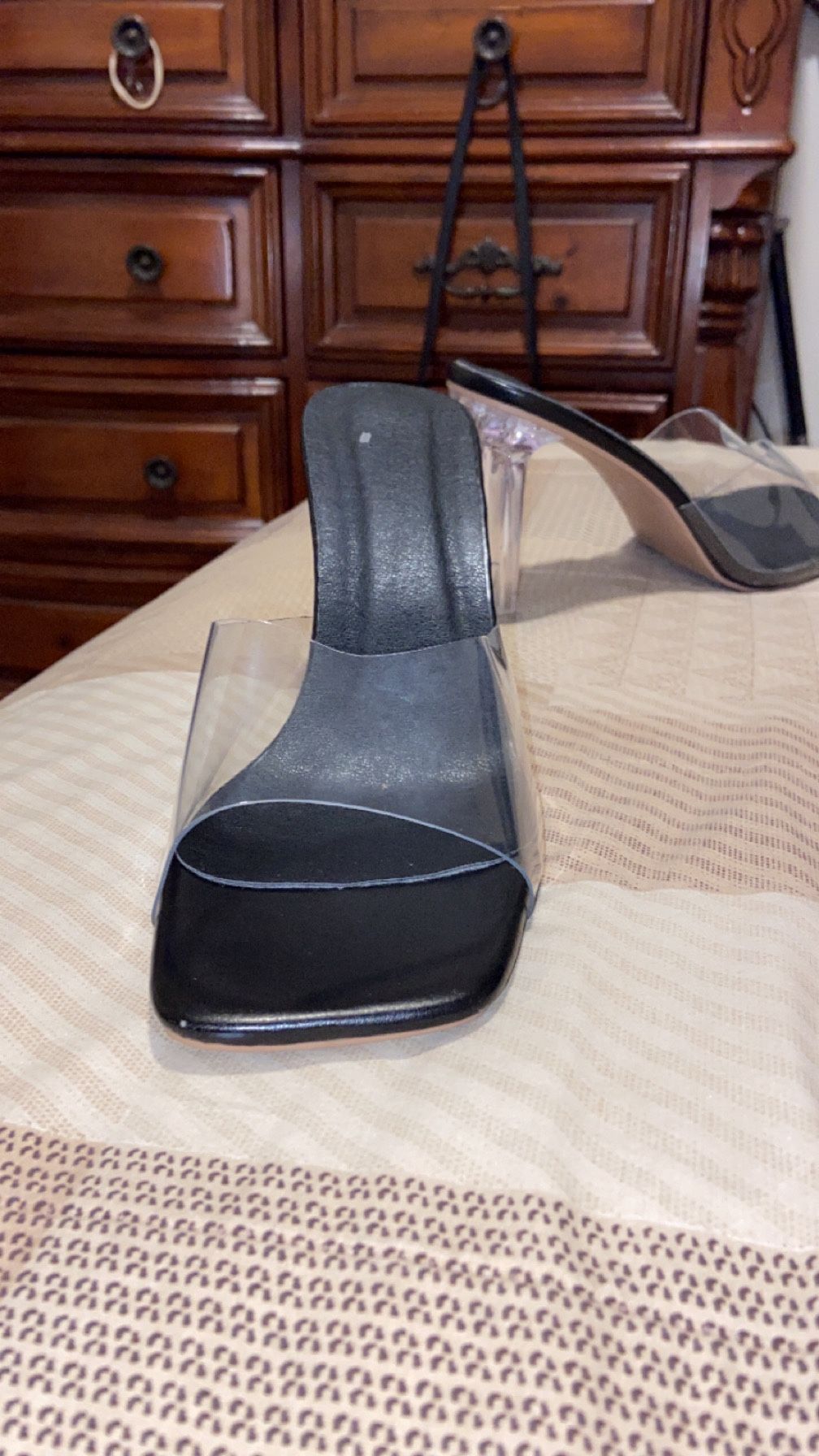 Clear Block Heel