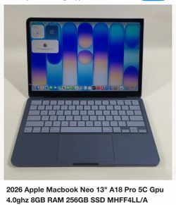 2026 Apple Macbook Neo 13" A18 Pro