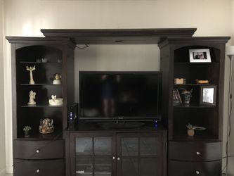 Dark brown entertainment center