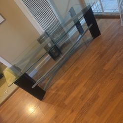 Tv Stand, 3 Glass Shelves