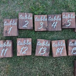 Wedding Table numbers & Sign 