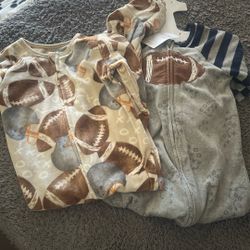 boys 2 pack fleece footed onesie