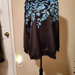 Women Long Sleeve Printed Loose Fit Sweatshirt Size X-Large