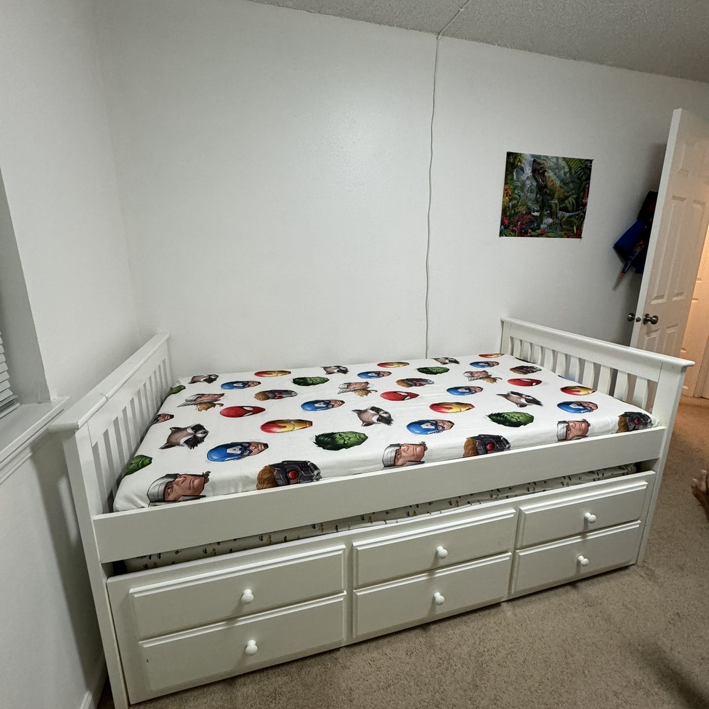 TWIN Bed W/ Trundle and Drawers
