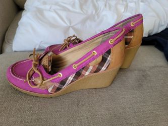 Sperry Wedge Women's Shoes Pink And Patchwork
