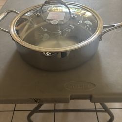 Hermoso Sarten Hondo  De 11 Con Tapa Coladora 