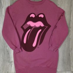 Zara x The Rolling Stones Girl’s Long-Sleeve Sweatshirt Dress Pink Size 11/12#7