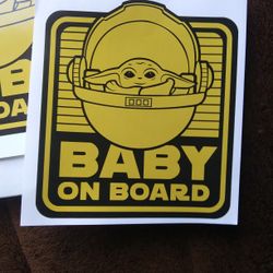 BABY YODA STAR WARS CAR STICKERS LARGE
