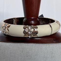 Gorgeous Gold & Cream Cuff Bracelet ! From Saks Fifth Avenue