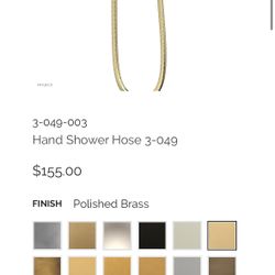 Phylrich 3-049 hand-shower hose, 59″, polished brass (uncoated)