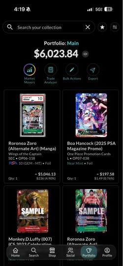 PSA 10 Manga Zoro - One Piece TCG