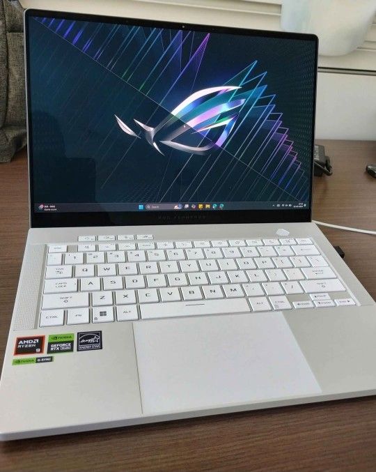 ASUS - ROG Zephyrus G14 14" OLED 3K 120Hz Gaming Laptop - AMD Ryzen 9 8945HS - 32GB LPDDR5X - NVIDIA GeForce RTX 4070 - 1TB SSD - Platinum White