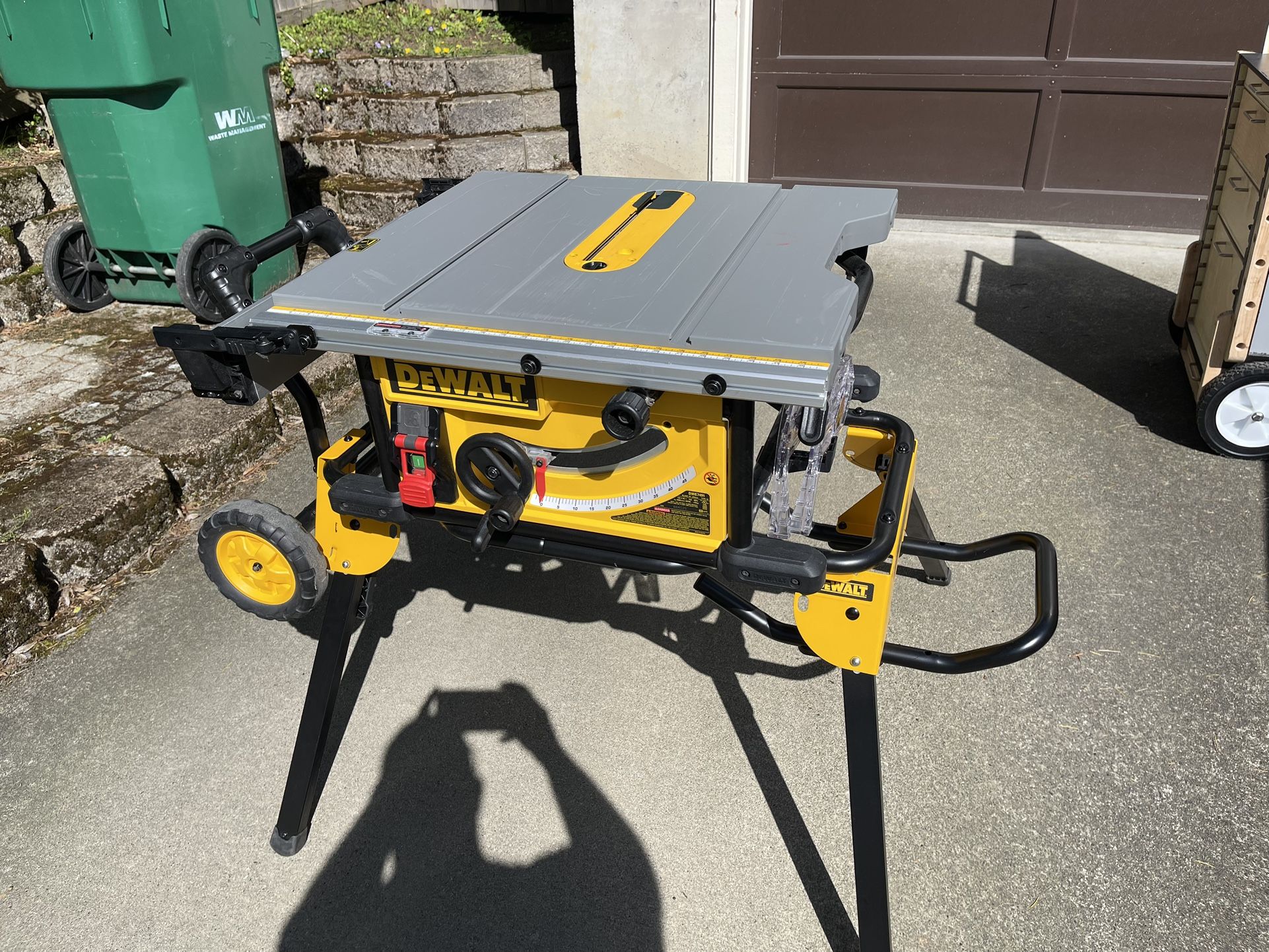 Dewalt 7491 Table Saw and Stand, MFTC Rolling Toolbox And Workbench, Crosscut Sled