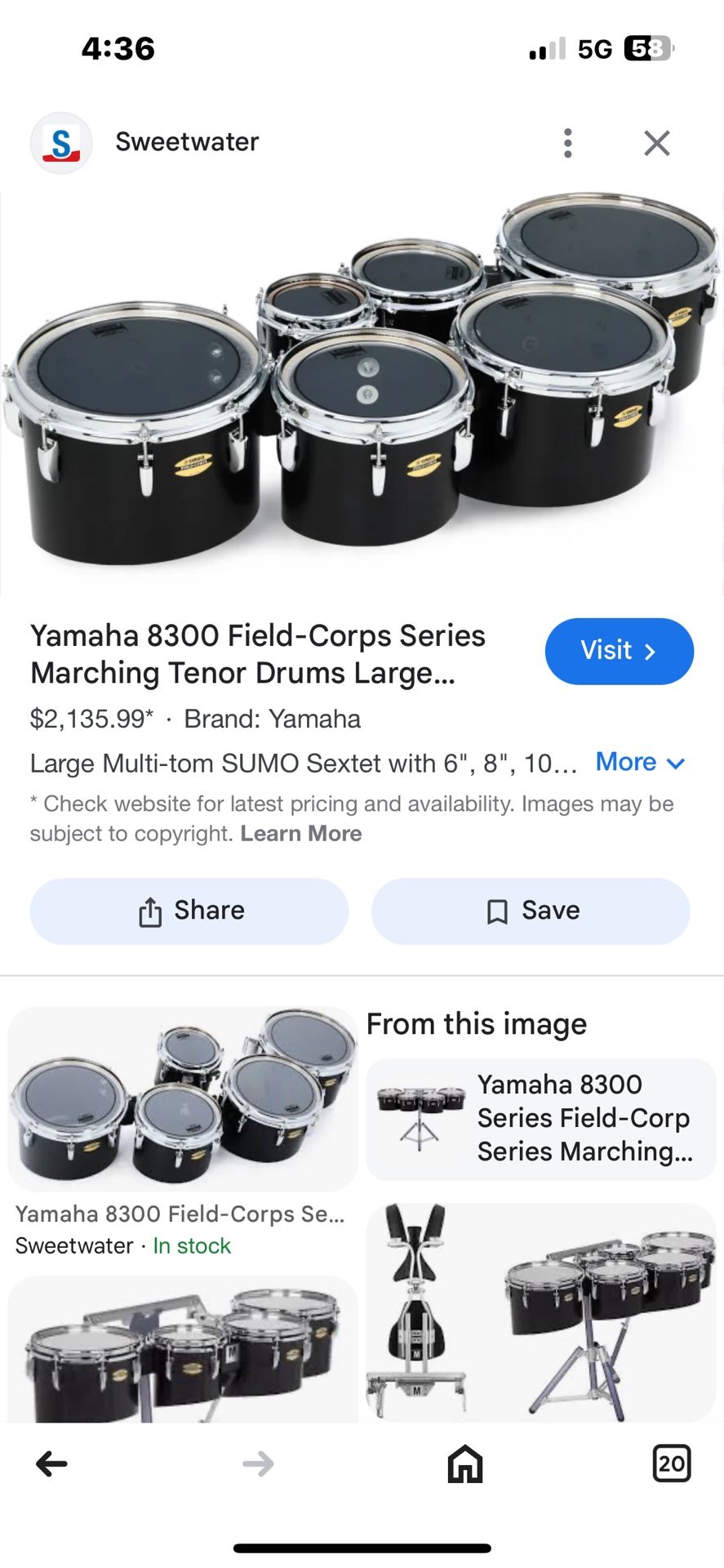 Yamaha 8300 Drum Set