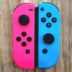 Original Nintendo Switch/OLED/Lite Wireless Joycons Controllers Neon Pink/Blue
