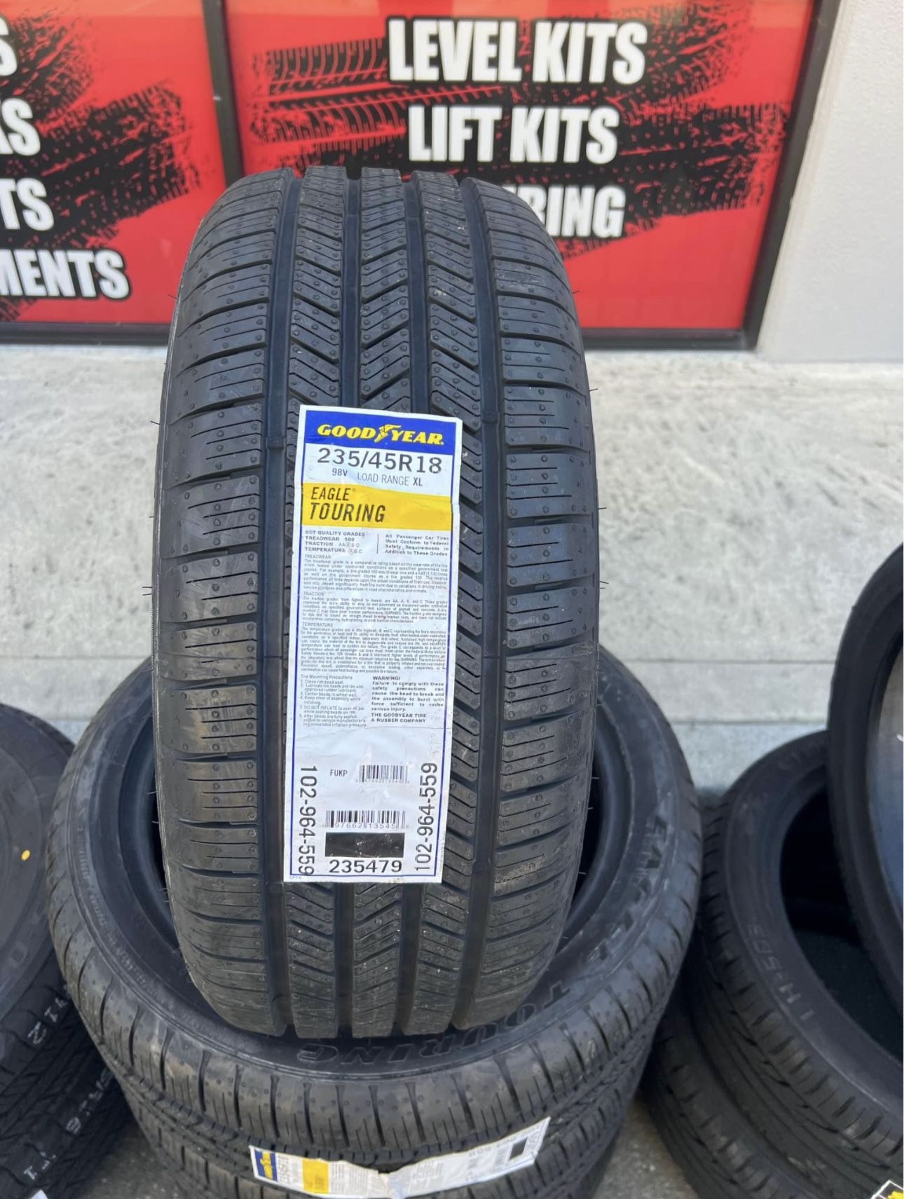 New Tries 235/45R18 Goodyear Eagle Touring In Stock For Sale, Free Mounting Balancing