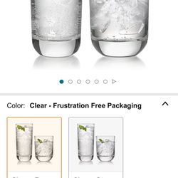 BRAND NEW 16 Piece Glass Cup Set Tumbler & On The Rocks Cups