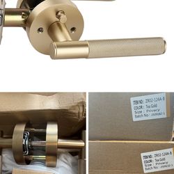 7pcs Privacy Door Handle Knurled Handle Lever Painted Matt Gold Bedroom Bathroom Passage Door Lock Reversible Keyless Number : ZR02-124A