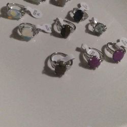 Natural Crystals Rings