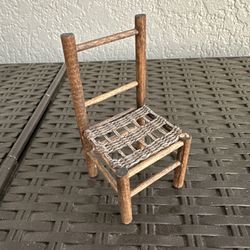 Ladderback Doll Chair With Woven Seat