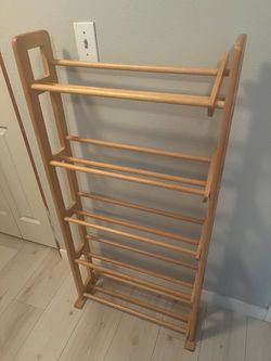 Tall Wooden Shoe Rack