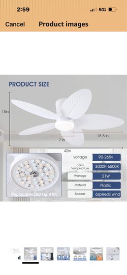 42 inch white ceiling fan