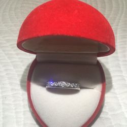 14 Karat White Gold Ring With Diamonds 