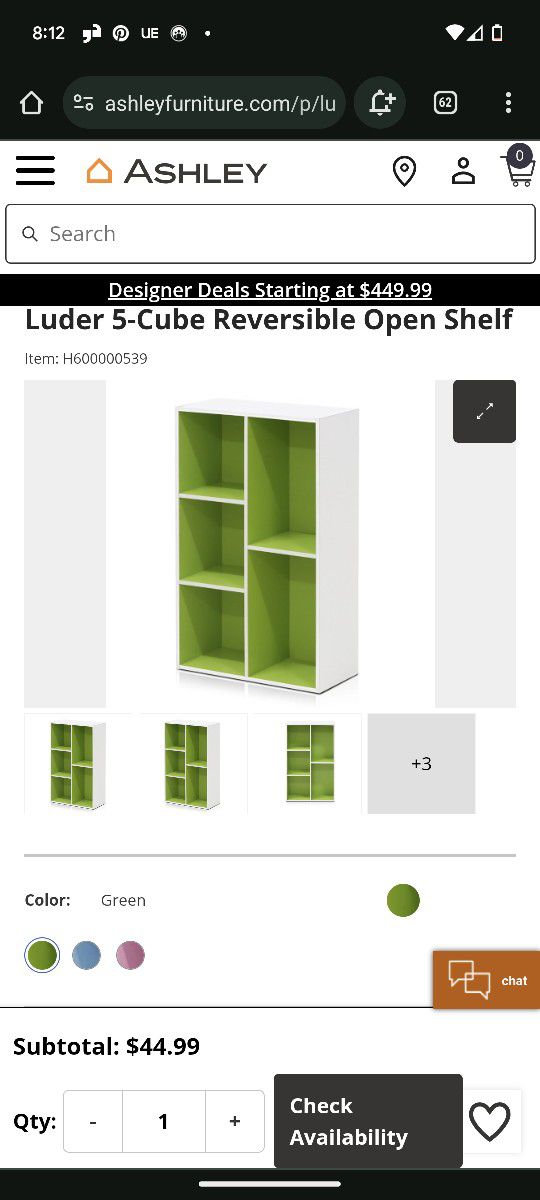 Furinno Luder Bookcase / Book / Storage , 5-Cube, White/Green White/Green 5-Cube