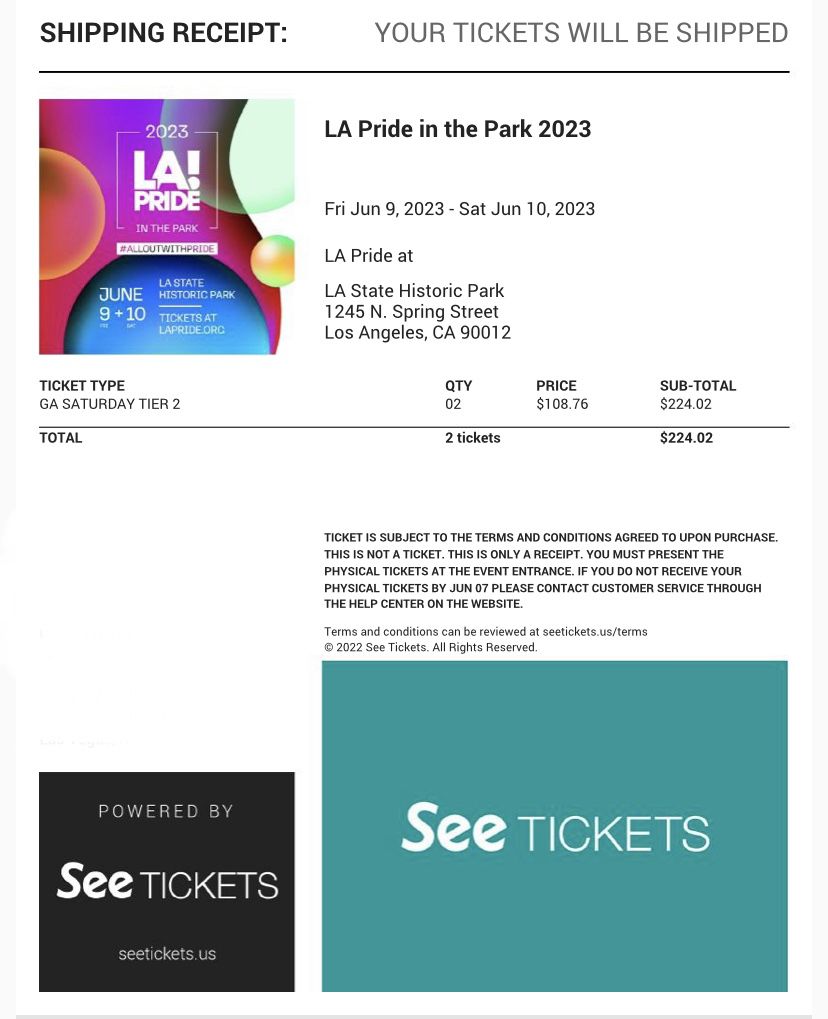 LA PRIDE - Saturday June 5 2023