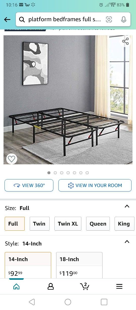 Full Bed Platform Frame