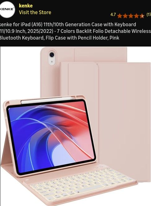 iPad (A16) 11th/10th Generation Case with Keyboard (11/10.9 Inch