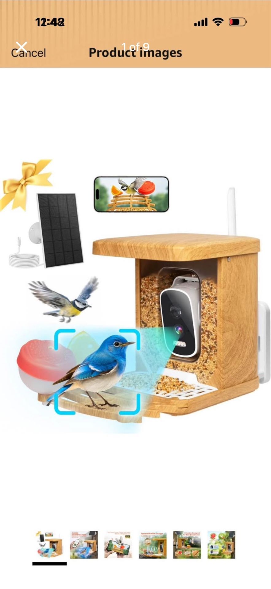 Smart Bird F with Camera, Upgraded Al Identify Bird Species Bird Watching Camera Auto Capture, Bi
