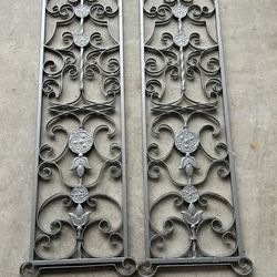 Set of 2 Decorative Wrought Iron Wall Panels