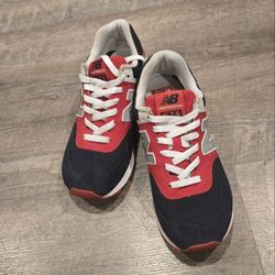 New Balance 574 Sneaker Blue Red Mens 8.5 ML574SA1 Running Athletic Shadow