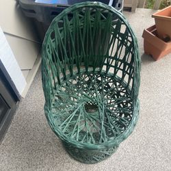 Teal Antique Wicker Chair