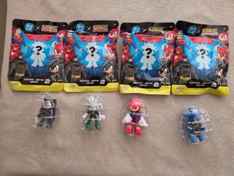 DC Superheros crossover with Sonic the Hedgehog  - Mystery Figures Lot of 4