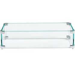 Rectangle Wind Guards for Fire Pits, Thick Tempered Glass Shield, Ensure a steady burning, Best outdoor set