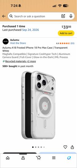 Iphone 18 pro max case $20 cash firm