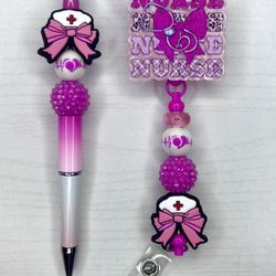 NURSE BADGE REEL & PEN SET