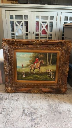 1 Decorative Oil on Canvas - English Hunt Painting